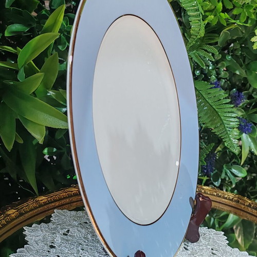Royal Doulton porcelain dinner plates set of 6, gold rim, 25 cm