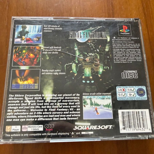 Final Fantasy VII PlayStation 1 game used, English version
