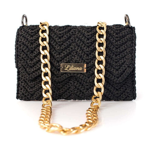 Handmade Shoulder Bag black, new