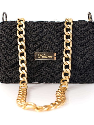 Handmade Shoulder Bag black, new