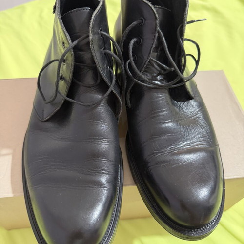 Versace men's black leather boots, size 44