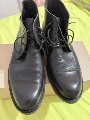 Versace men's black leather boots, size 44