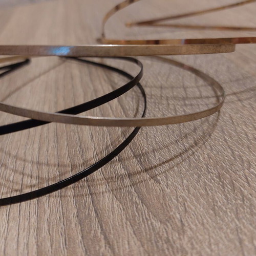 Set of 3 double metal hairbands in black, silver, and gold