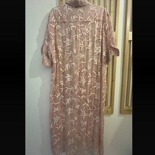 Zara dress kaftan large pink semi-transparent like new