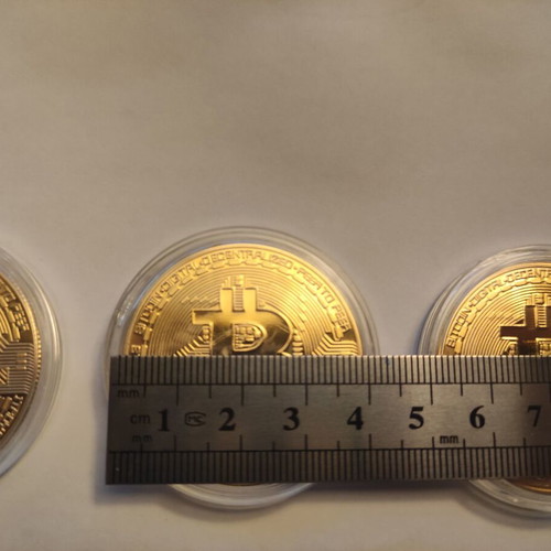 BitCoin coins new, gold color, pack of 3 pieces