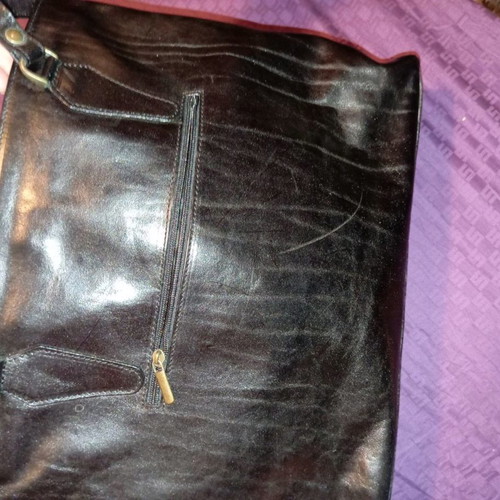 Monica leather handbag used, genuine leather with worn handles