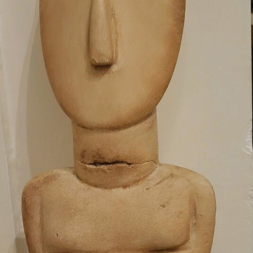 Cycladic art figurine like new, male with marble base