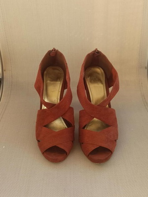 H&M suede sandals 10 cm heel used with zipper
