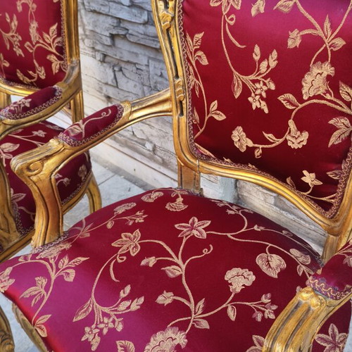 Baroque armchairs like new, set of 2 with brocade upholstery