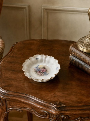 Limoges small bowl 13cm new, floral porcelain with 22K gold trim