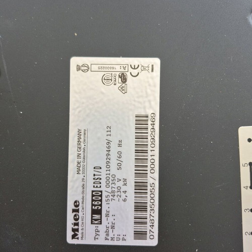 Miele ceramic hob used, autonomous, 57.4x50.4cm with lock function