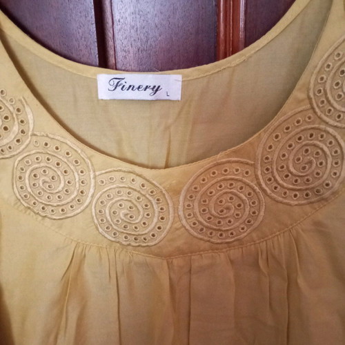 Yellow dress like new, size L, thin fabric