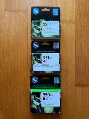 Μελάνια HP 950XL Black, HP 951XL Magenta και Yellow γνήσια και σφραγισμένα