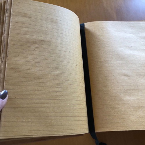 Leather notebook album collectible unused, A4 size, with bookmark