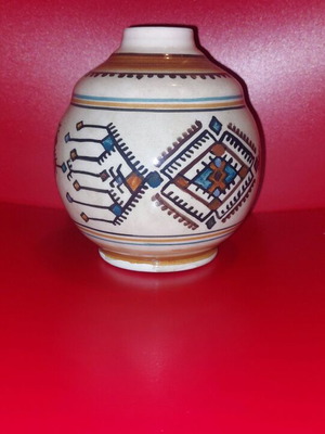 Ceramic handmade vase new with artist signature from Aegina