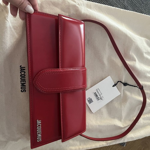 Jacquemus The Long Bambino Handbag new, red with silver hardware