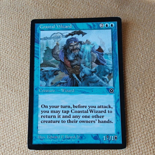 Coastal Wizard MTG Magic the Gathering 1998 Portal Second Age card used