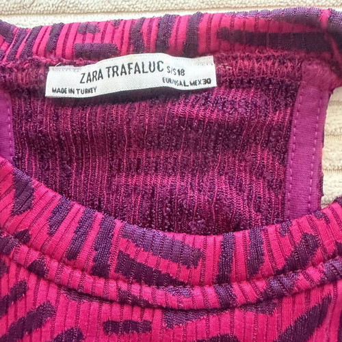 Zara Trafaluc top like new, pink pattern, size L