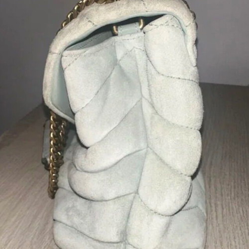 YSL Loulou shoulder bag like new, light blue gray suede leather