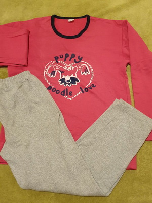 Penelope women's pajamas size 16 like new, gray and pink