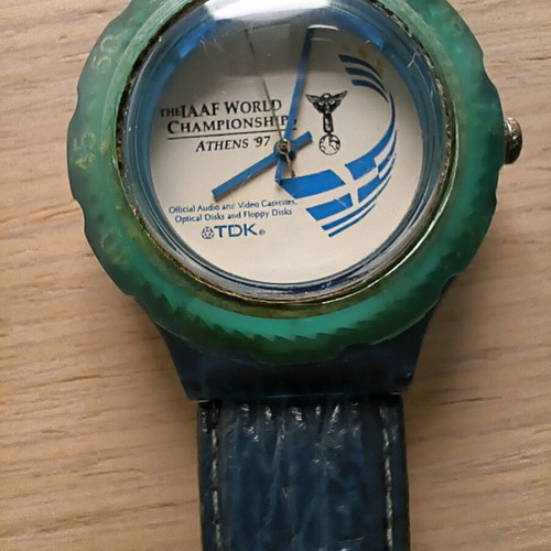 Anniversary collectible watch Athens 1997 used, worn strap