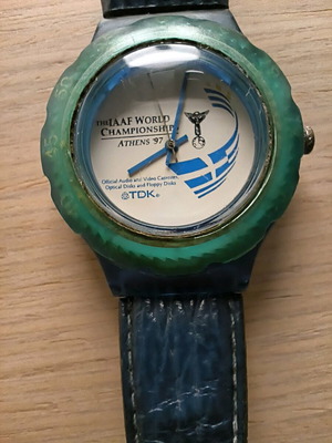 Επετειακό συλλεκτικό ρολόι Αθήνα 1997 μεταχειρισμένο, με φθαρμένο λουράκι