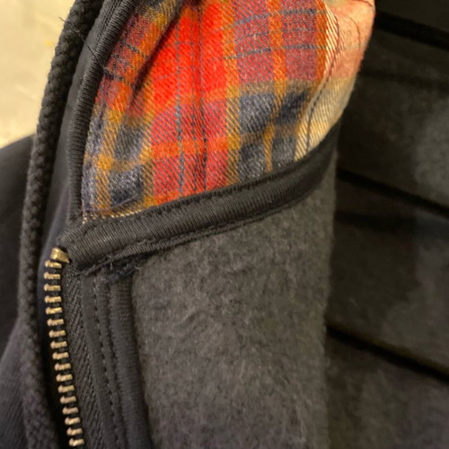 Oxford Company Men’s Zip-Up Jacket with Plaid Lined Hood, Size M, Like New