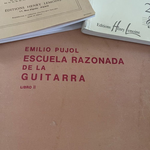 Guitar method and two solfège music books