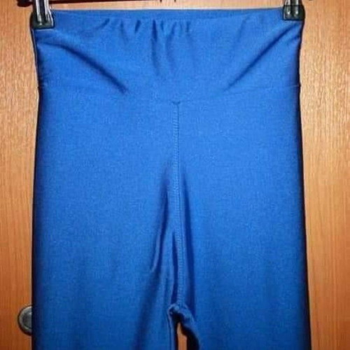Blue shiny high-waisted leggings new, size S