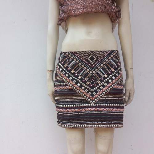 Mini embroidered skirt used with patterns