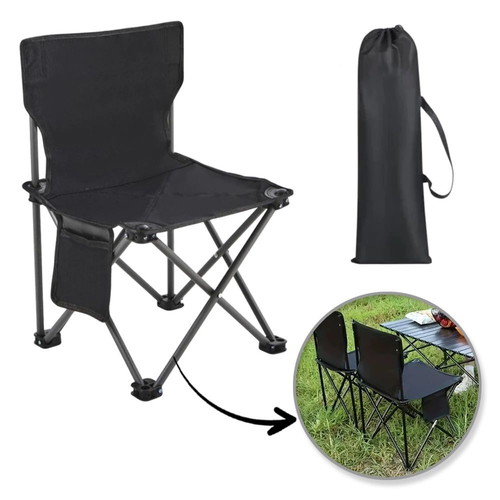 Steel Camping Chair new, heavy duty, foldable black