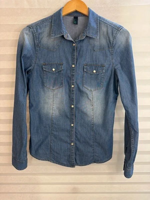 Women’s denim shirt Benetton like new, light blue