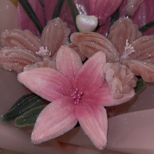 Birthday bouquet new with pink shades and glitter