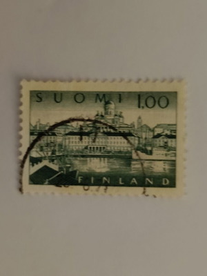 Finland Stamp like new with buildings and river design