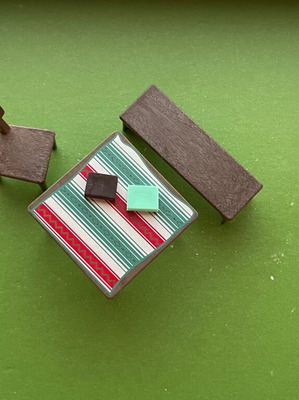 Playmobil table, bench and chair