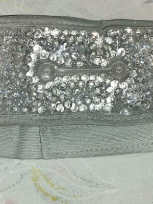 Grey gel mask with velour lining and adhesive closure, like new
