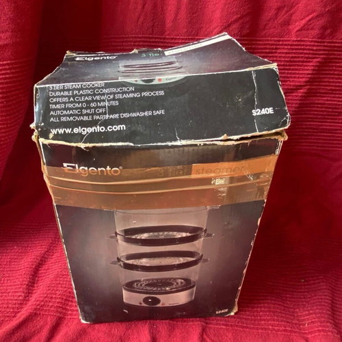 Elgento 3 tier steam cooker used, electric kitchen appliance