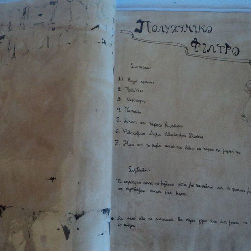 Magic book used, archive of 11 handwritten spells and images