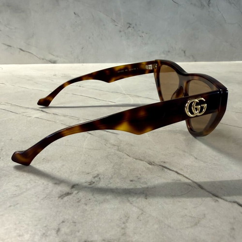 Gucci GG1333S 002 Havana Cat-Eye Sunglasses used, brown lenses