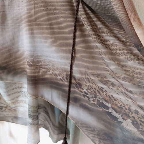 Kaftan blouse olive 2XL/3XL used, airy with batwing sleeves