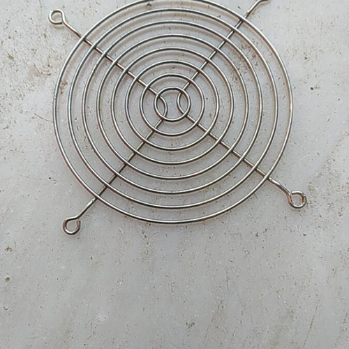 Metal fan grill guard like new, silver finish