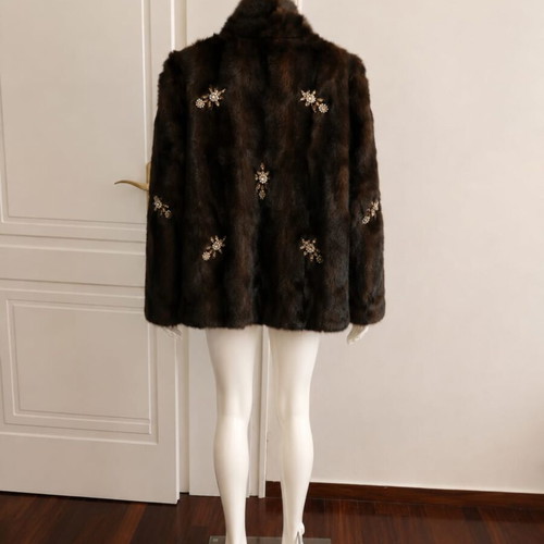 Eco Fur Jacket Zara Large Size brown like new