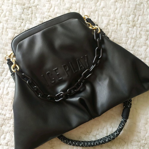 Ice Play women's shoulder bag used with braided strap and chain