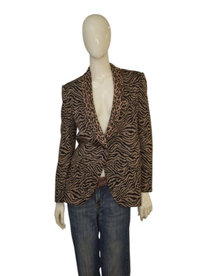 Pinko Pragmatica animalier blazer jacket like new, mixed zebra and leopard print, size IT 40