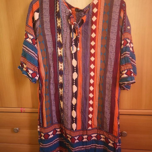 Fullah Sugah Boho tunic dress, multicolor, M/L