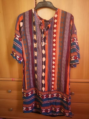 Fullah Sugah Boho tunic dress, multicolor, M/L