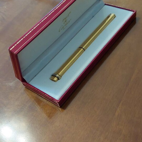 Must de Cartier gold plated ballpoint pen used with original box