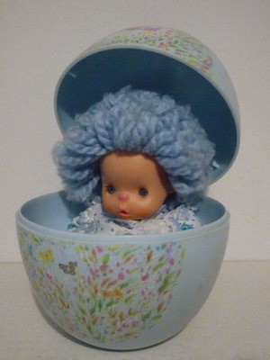 El Greco Patapoufa Blue Doll with Egg 1980s like new