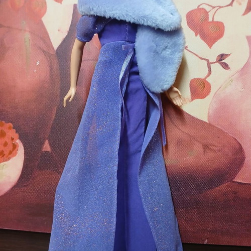 Outfit Barbie Fashion Avenue used, evening dress and fur