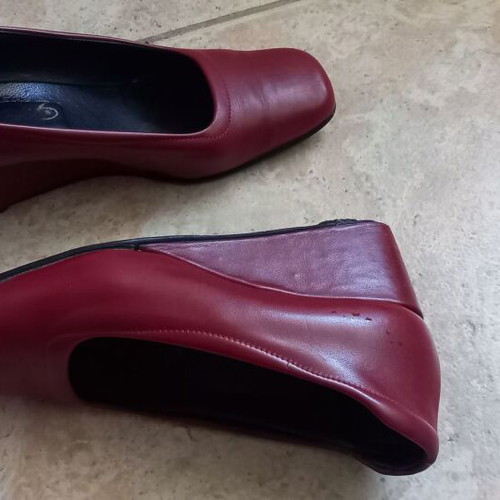 Bordeaux wedge heels used, size 38, 4.5 cm platform
